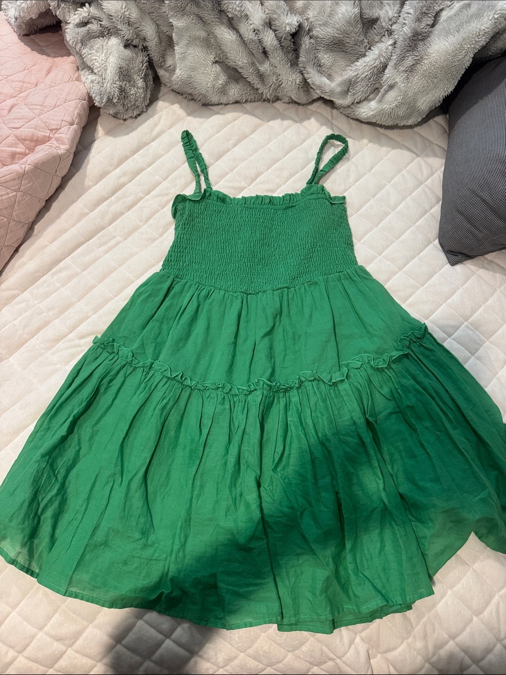 Altar'd State Green Smocked Tiered Sundress
